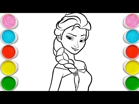 Beautiful Elsa Frozen Picture Drawing and Colouring for kids and toddlers,Kids Art
