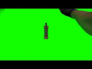 FPS view, throw a Flash bang grenade, green screen