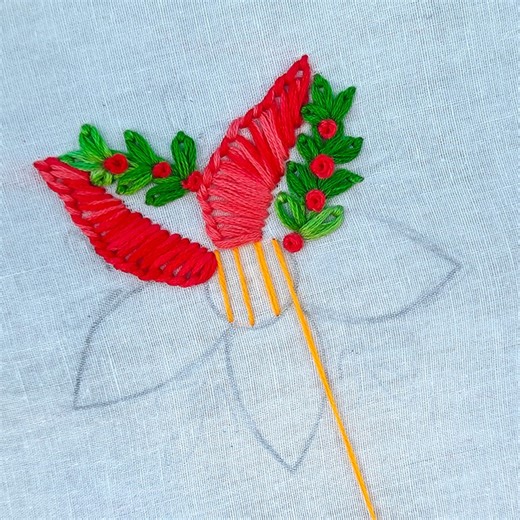 Lazy daisy stitch/hand work/embroidery flower | Dian Embroidery