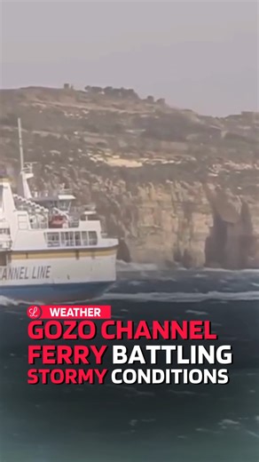 A chilling video circulating on social media shows the Gozo Channel ferry crossing between Malta and Gozo in very difficult weather conditions. As we acknowledge the staff of this service, we also recognise the hundreds of workers who traveled to Malta this morning for work. Credit: @talk.mt via George Joseph Cefai | Lovin Malta