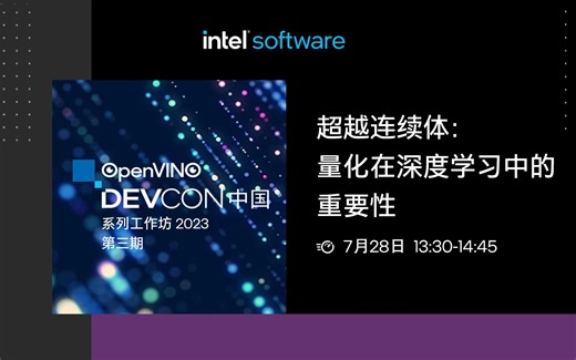 OpenVINO DevCon 中国系列工作坊-第三期-超越连续体：量化在深度学习中的重要性