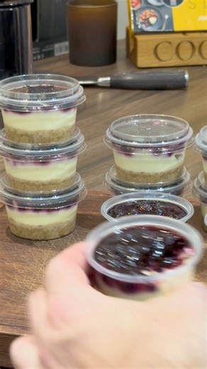 Mini blueberry cheesecake recipe at the end. Why do I make them small you ask. Easy…. You’re less likely to overindulge. I find people struggle a lot with portion control. It’s so easy to just grab a cheese a cake cut a slice or two and be at 1000 calories before you know it. Making your own is just easier, cheaper, and you know exactly what you’re eating. Ok so you could eat all ten of you really wanted. But the visual, the calories, are all there to see and you’re much more likely to stay on t