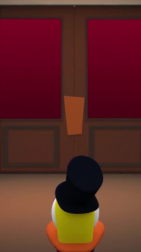 Animated Ghost and Duck Characters Explore Spooky Mansion