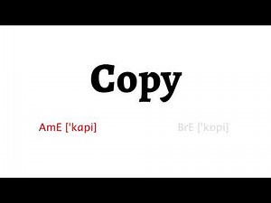 How to Pronounce copy in American English and British Englishcopy