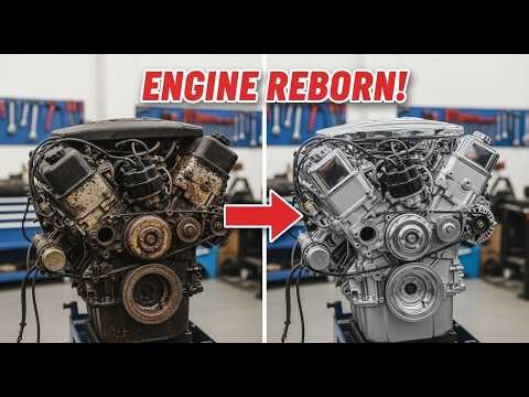 Repair BMW Car Engine From The 1970s