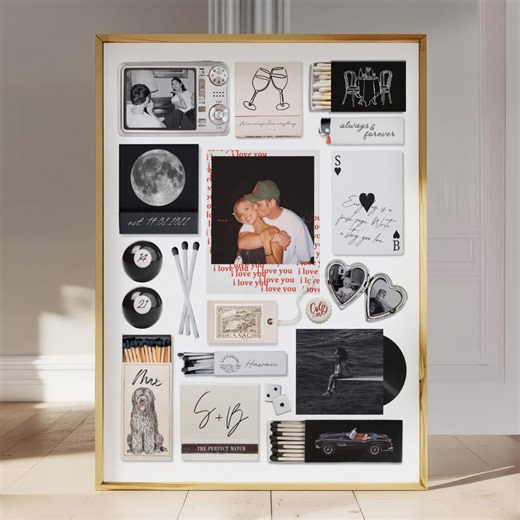 Matchbook Poster Template DIY Canva Custom Matchbox Art First Anniversary Gift for Boyfriend or Girlfriend Birthday Wall Art Couple Gifts - Etsy