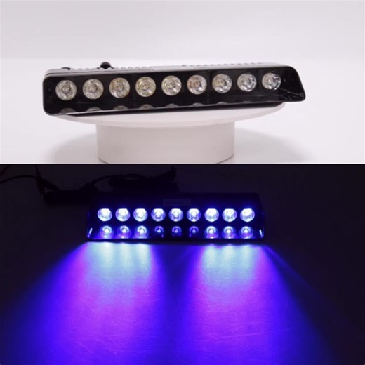 Dual-color 9 Super Bright LED Strobe Lamp Sucker Flash Light Car Front Windshield Emergency Light Car Warning Duty Light
