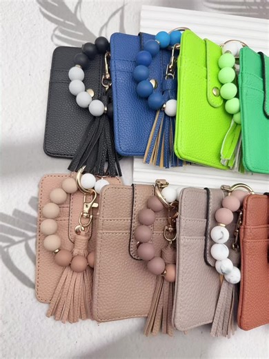 Boho Beaded Keychain With Tassel, Silicone Keychain For Women, Keychain Wristlet, Trendy All-Match Birthday Gift