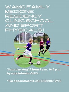 WAMC Family Medicine Residency Clinic School and Sports Physicals! | Womack Army Medical Center