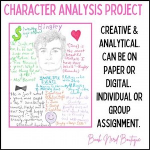 Character Analysis Project for Any Text in Any High School English Class