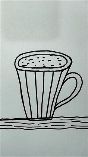 Easy Coffee Cup Drawing for Beginners ☕️ | Simple Drawing Tutorial #shorts