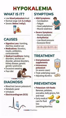 Hypokalemia: Symptoms, Causes, Diagnosis & Treatment Explained