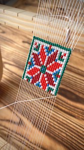 How to beading one row of hatband on the loom ❤️ #handmade #beads #miyuki #beadloom #beadwork #bracelet #etsy #inspiration #beadloomweaving #hatband | MariVirra Handmade