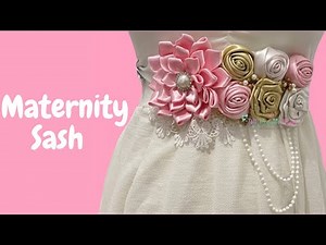 HOW TO MAKE A SASH MATERNITY / Corsage / Flores de listón / MOMMY SASH