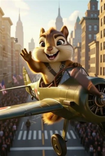 Brave Chipmunk Pilot in Action! 🛩️ #Shorts #Animation