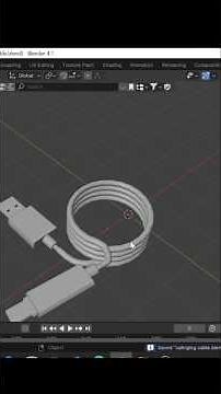 Blender Charging Cable Modeling Tutorial | Easy 3D for Beginners (Short)#shorts