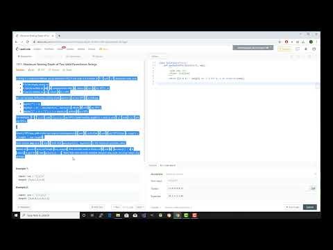 LeetCode Problem #1111 Maximum Nesting Depth of Two valid Parentheses String