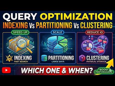 Indexing Vs Partitioning Vs Clustering | Query Optimization for Slow SQL Queries