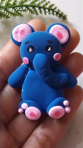 Haathi mere saathi🐘 /Diy mini elephant with super clay 💙#shortviral #trendingshorts #craft #clayart