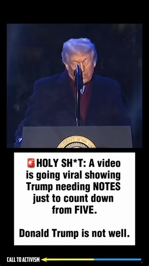 🚨HOLY SH*T: A video is going viral showing Trump needing NOTES just to count down from FIVE. Donald Trump is not well. #trumpisguilty #sharethis #lockhimup #project2025 #stoptrump #nevertrump #politicalmemes | CALL TO ACTIVISM
