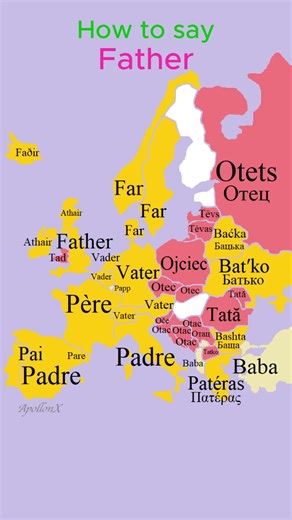 How to say Father | Family Members | European Languages Comparison #shorts #comparison #map