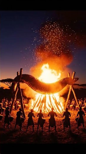 African tribe roasts giant anaconda