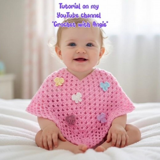 🎀Simple Crochet Poncho for Baby. #crochet #diy #tejedoras #knitting #baby #crochettutorial