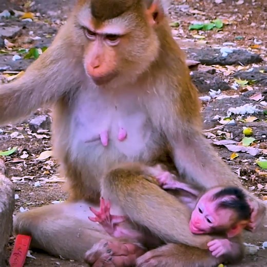 Oh no! The little baby monkey angry mother so much. #babymonkey #monkeys #MonkeyLife | Emery Monkey