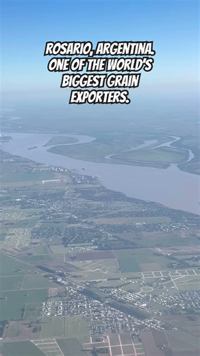 Bulk carriers on the Parana river through Rosario, Argentina. One of the world’s big grain exporters