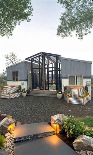 Two Tiny Homes Connected by Sunroom and Deck – A New Way to Family Living | Tiny house