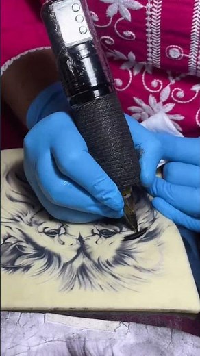 Lion Tattoo Practice Vlog | Realistic Lion Tattoo Design | Tattoo Artist Daily Practice