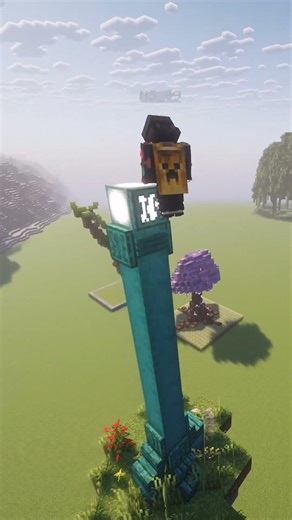 Simple Warped Lamp Post for Your Nether Base (Easy Survival Build)