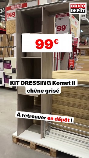 👉Opération rangement avec notre Arrivage du dressing KOMET II 🛠 Idéal pour un rangement optimal et un design moderne, disponible dès aujourd'hui dans nos dépôts et jusqu'à épuisement des stocks👗👖 | Brico Dépôt