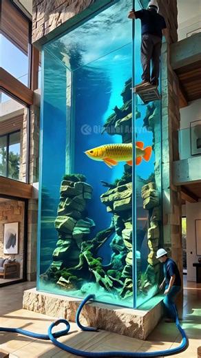 What a the experience of building a 10-meter-high acrylic fish tank at home? #customaquarium