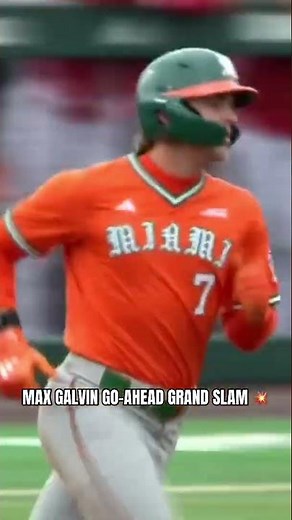 Galvin launched this grand slam to secure an 11-7 win over NC State 🔥 #miamihurricanes #baseball