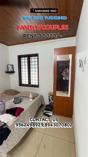 REAL LAND MAKERS on Instagram: "🏬 PROPERTY CODE:559 🏡 1BHK Semi Furnished for Rent ✨ 📍 Location: NGO Quarters, Kakkanad 💰 Rent: ₹10,000/month 👥 Suitable For: ✔️ Family 👨‍👩‍👧‍👦 ✔️ Couples 💑 📅 Available From: November 1st 🗓️ ⚠️ Note: High demand property — if interested, book your slot early! 🔑 📞 Contact Now for Details! 📲8943070802 📲9562498929"