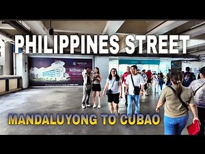 Mandaluyong to Cubao: Streets, Malls & MRT Ride | Philippines 4K HDR Walk (2026)