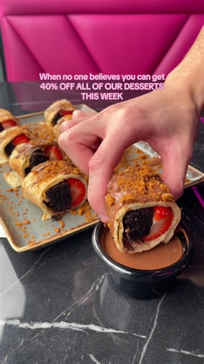 This week only👀 . All you have to do is head over to @Just Eat UK until Thursday between 11-2pm to get 40% off or 2-4pm and get 25% off. 😅 £15 minimum spend. #fyp #youhavetobelieveme #justeat #foodtok #kaspasdesserts