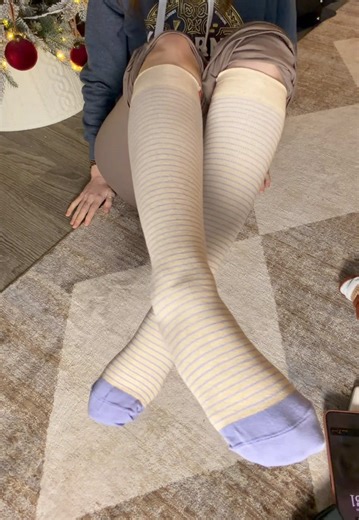 Adorable Pinstripe Compression Socks for Healthy Circulation