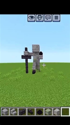 MINECRAFT:Warrior Statue Build #shorts #minecraft