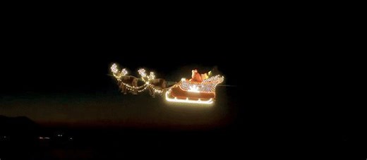 Flying Santa Sleigh Makes 'Unforgettable' Appearance at Christmas Market