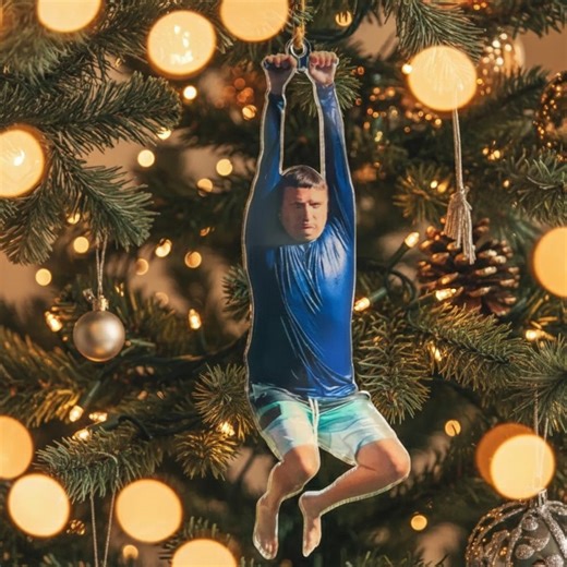 Tim Robinson Zipline Acrylic Ornament, Gift Christmas