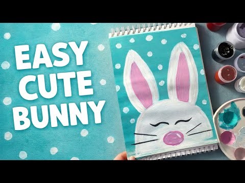 Easy Cute Bunny Painting 🐰 | Acrylic Step by Step for Beginners