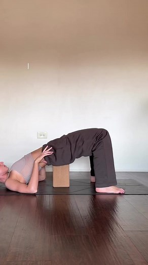 Supported Fish Pose Variation with Block for Backbends