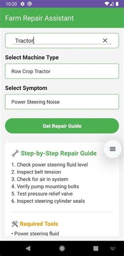 farm repair guide app vid