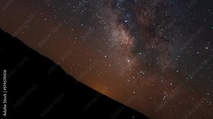 A Milky Way time lapse that illustrates how the Earth rotates or spins in space - camera turns as the Earth spins
