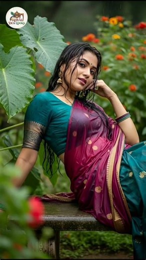 Mesmerising Beauty in Wet Saree Rain Photoshoot