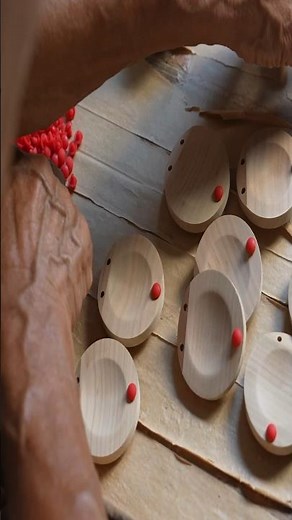 The process of making castanet. A 78-year-old craftsman who has been making castanets for 60 years.