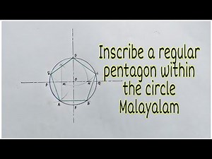 Inscribe a regular pentagon within in the circle,eazy method , malayalam, pentagon Drawing