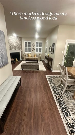 This beautiful home was elevated with a mid-dark brown wood-look LVP that we professionally supplied and installed. The rich tones complement the wall colors perfectly, creating a cohesive, refined, and timeless finish. A durable and stylish flooring solution designed to enhance both comfort and design. ✨ #rodriguesflooring #homeimprovement #flooring | Rodrigues Flooring & Design Center